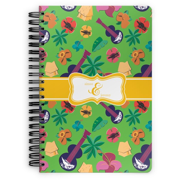 Custom Luau Party Spiral Notebook - 7x10 w/ Couple's Names