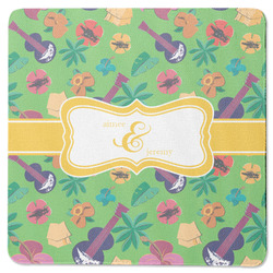 Luau Party Square Rubber Backed Coaster (Personalized)