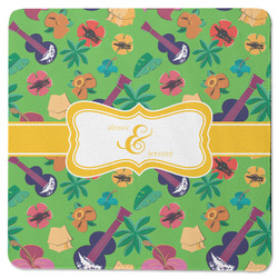 Luau Party Square Rubber Backed Coaster (Personalized)