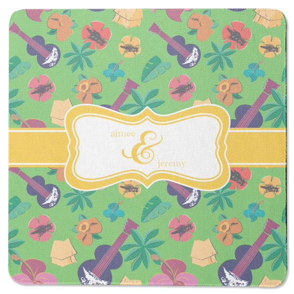 Custom Luau Party Square Rubber Backed Coaster (Personalized)
