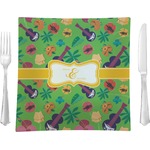 Luau Party 9.5" Glass Square Lunch / Dinner Plate- Single or Set of 4 (Personalized)