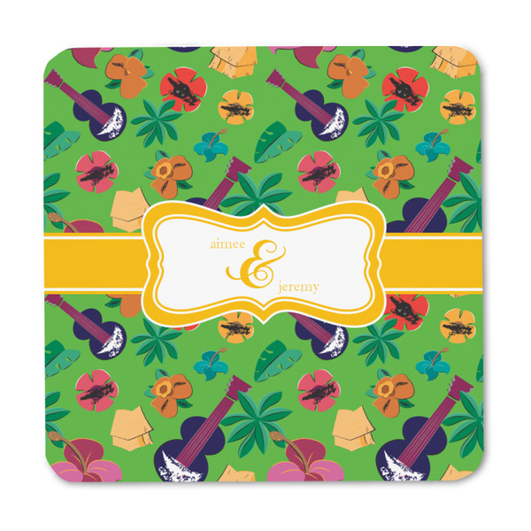 Luau Party Square Fridge Magnet - FRONT
