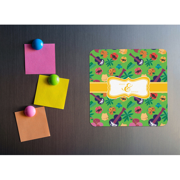 Luau Party Square Fridge Magnet - LIFESTYLE