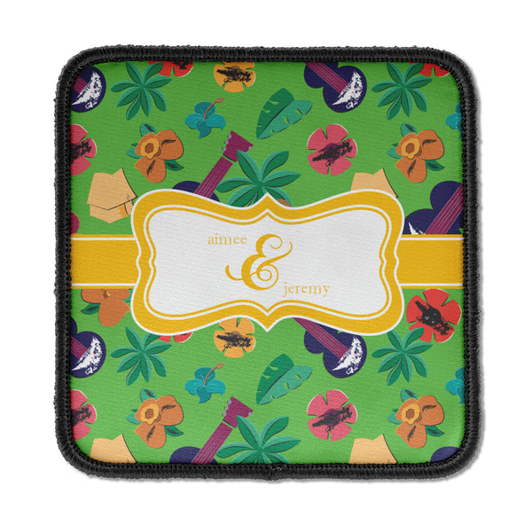 Custom Luau Party Iron On Square Patch w/ Couple's Names