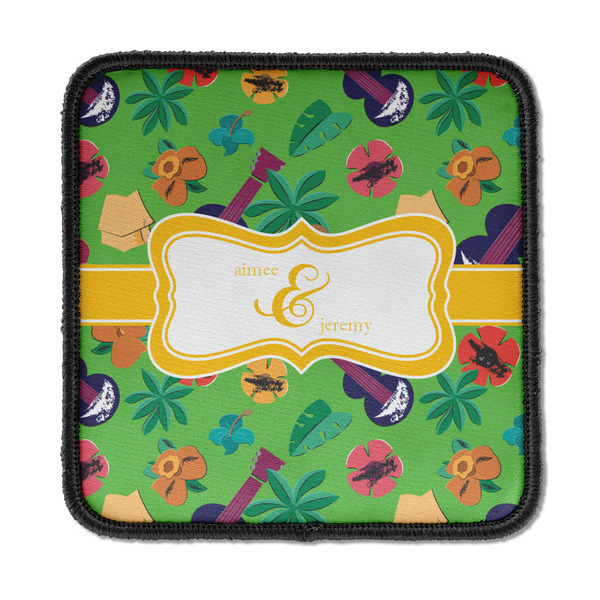 Custom Luau Party Iron On Square Patch w/ Couple's Names