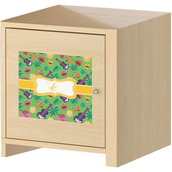 Luau Party Square Wall Decal on Wooden Cabinet