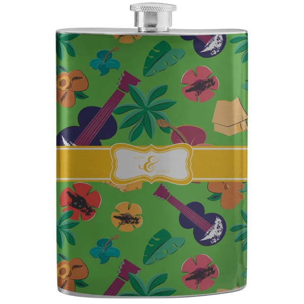 Custom Luau Party Stainless Steel Flask (Personalized)