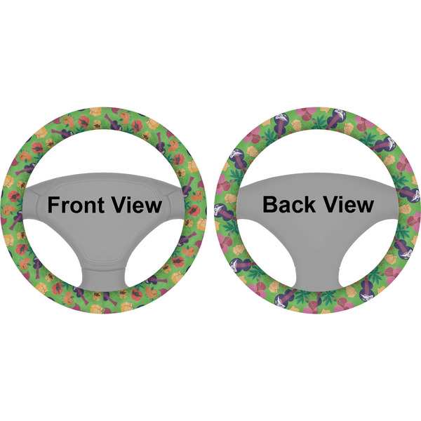 Luau Party Steering Wheel Cover- Front and Back