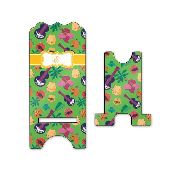 Luau Party Stylized Phone Stand - Front & Back - Small