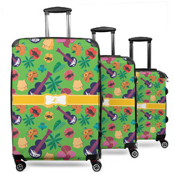 Luau Party 3 Piece Luggage Set - 20" Carry On, 24" Medium Checked, 28" Large Checked (Personalized)