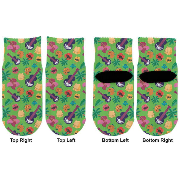 Luau Party Toddler Ankle Socks - Double Pair - Front and Back - Apvl