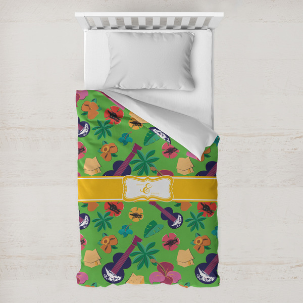 Custom Luau Party Toddler Duvet Cover w/ Couple's Names