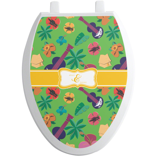 Custom Luau Party Toilet Seat Decal - Elongated (Personalized)