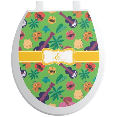 Luau Party Toilet Seat Decal - Round (Personalized)