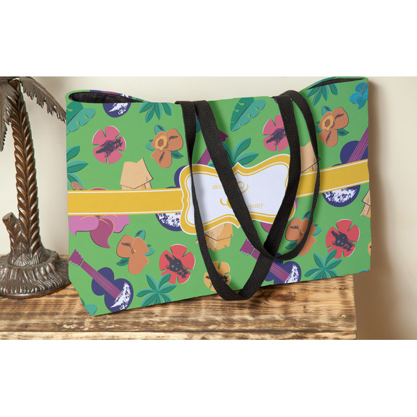 Luau Party Tote w/Black Handles - Lifestyle View