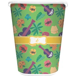 Luau Party Waste Basket - Double Sided (White) (Personalized)