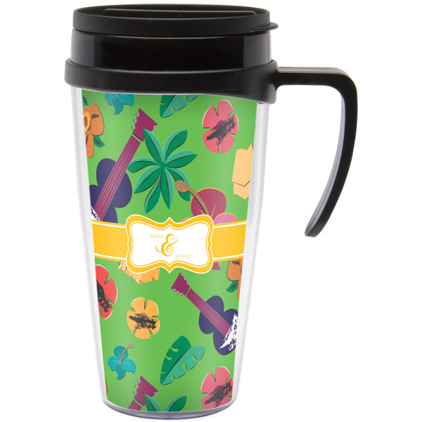 Custom Luau Party Acrylic Travel Mug with Handle (Personalized)