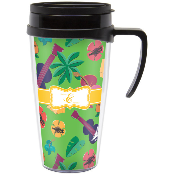 Custom Luau Party Acrylic Travel Mug with Handle (Personalized)