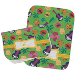 Luau Party Burp Cloths - Fleece - Set of 2 w/ Couple's Names