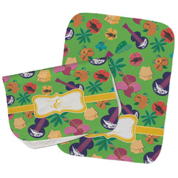 Luau Party Burp Cloths - Fleece - Set of 2 w/ Couple's Names