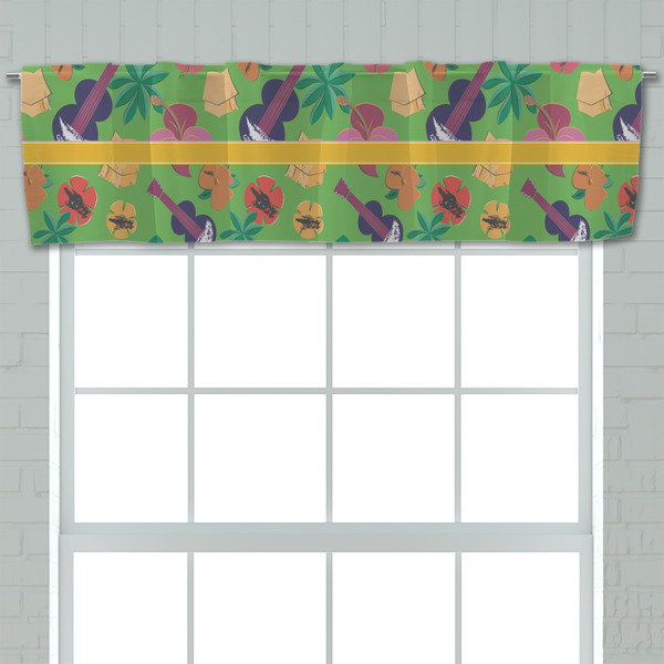 Luau Party Valance - Closeup on window