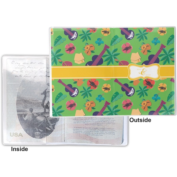Luau Party Vinyl Passport Holder - Flat Front and Back