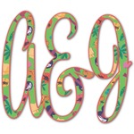 Luau Party Monogram Decal - Small (Personalized)