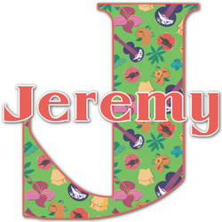 Luau Party Name & Initial Decal - Custom Sized (Personalized)