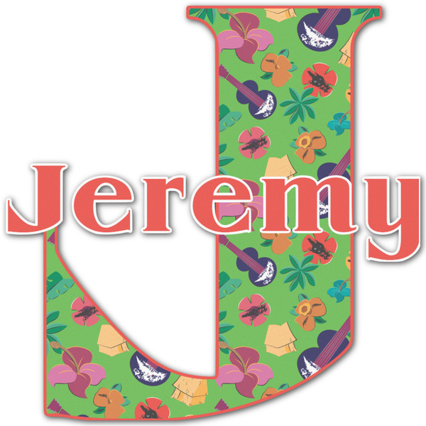 Custom Luau Party Name & Initial Decal - Custom Sized (Personalized)