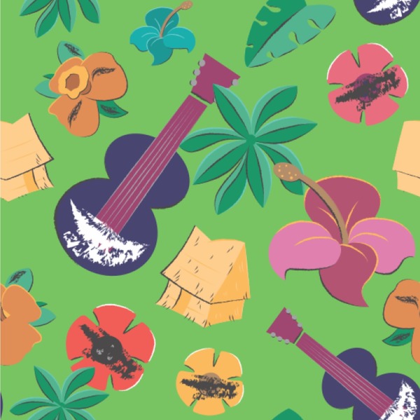 Custom Luau Party Wallpaper & Surface Covering (Peel & Stick 24"x 24" Sample)