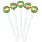 Luau Party White Plastic 5.5" Stir Stick - Fan View