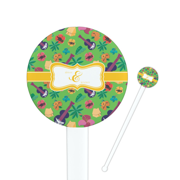 Custom Luau Party Round Plastic Stir Sticks (Personalized)