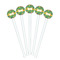 Luau Party White Plastic 7" Stir Stick - Round - Fan View