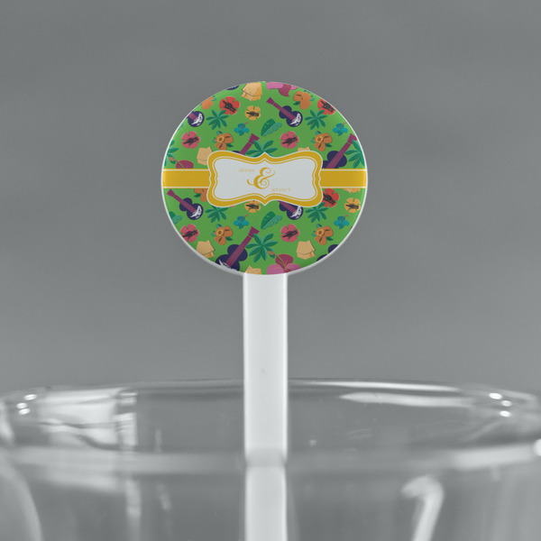 Luau Party White Plastic 7" Stir Stick - Round - Main