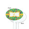 Luau Party White Plastic 7" Stir Stick - Single Sided - Oval - Front & Back