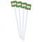 Luau Party White Plastic Stir Stick - Double Sided - Square - Front