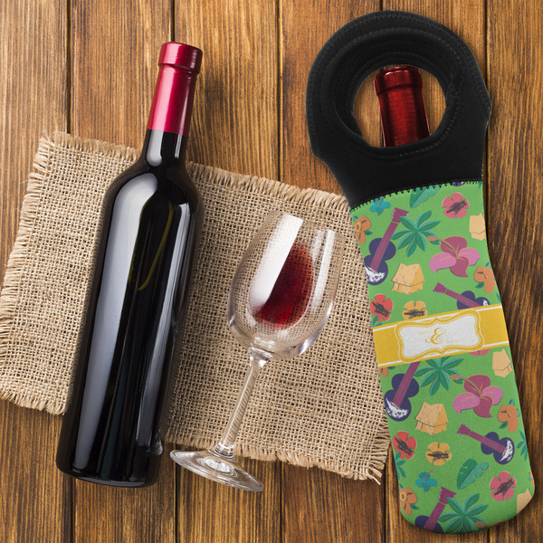Luau Party Wine Tote Bag - FLATLAY