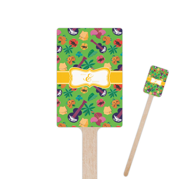 Custom Luau Party Rectangle Wooden Stir Sticks (Personalized)