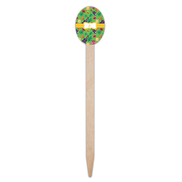 Luau Party Wooden Food Pick - Oval - Single Pick