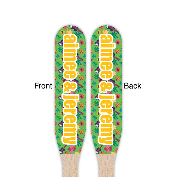 Luau Party Wooden Food Pick - Paddle - Double Sided - Front & Back