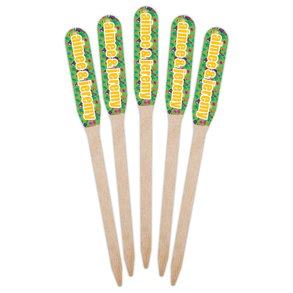 Luau Party Wooden Food Pick - Paddle - Fan View