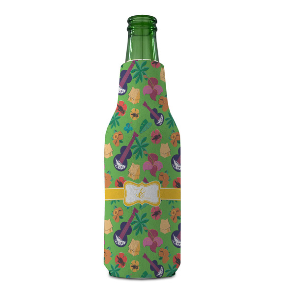 Luau Party Zipper Bottle Cooler - FRONT (bottle)