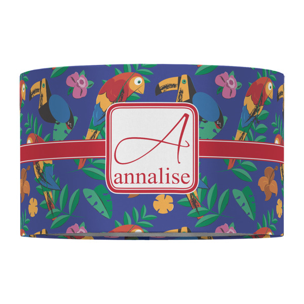 Parrots & Toucans 12" Drum Lampshade - FRONT (Fabric)