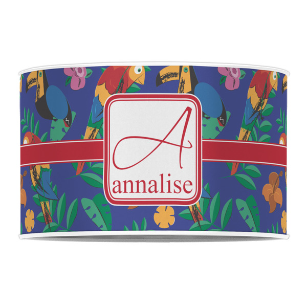 Parrots & Toucans 12" Drum Lampshade - FRONT (Poly Film)