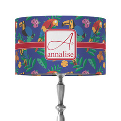 Parrots & Toucans 12" Drum Lamp Shade - Fabric (Personalized)