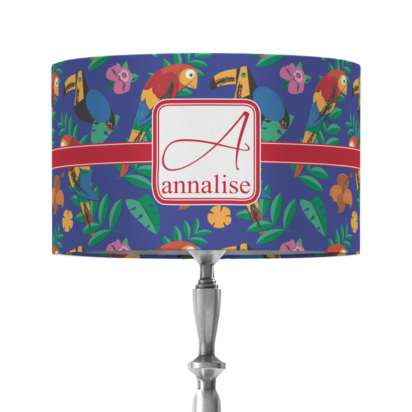 Custom Parrots & Toucans 12" Drum Lamp Shade - Fabric (Personalized)