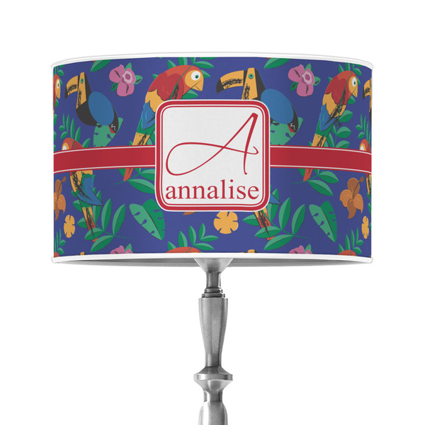 Custom Parrots & Toucans 12" Drum Lamp Shade - Poly-film (Personalized)