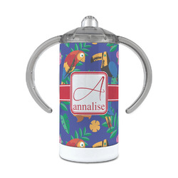 Parrots & Toucans 12 oz Stainless Steel Sippy Cup (Personalized)