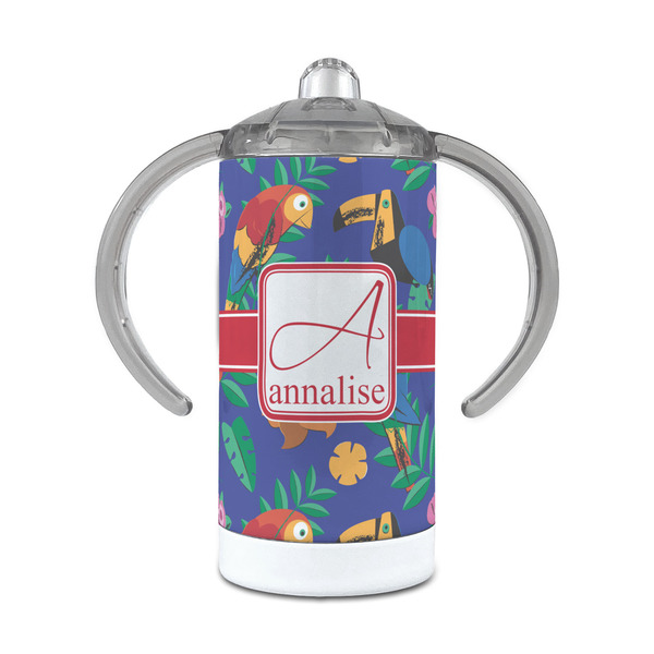 Custom Parrots & Toucans 12 oz Stainless Steel Sippy Cup (Personalized)
