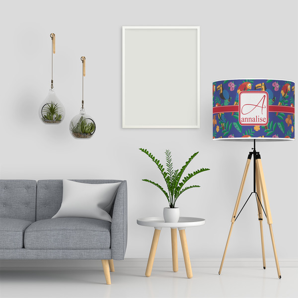 Parrots & Toucans 16" Drum Lampshade - LIFESTYLE